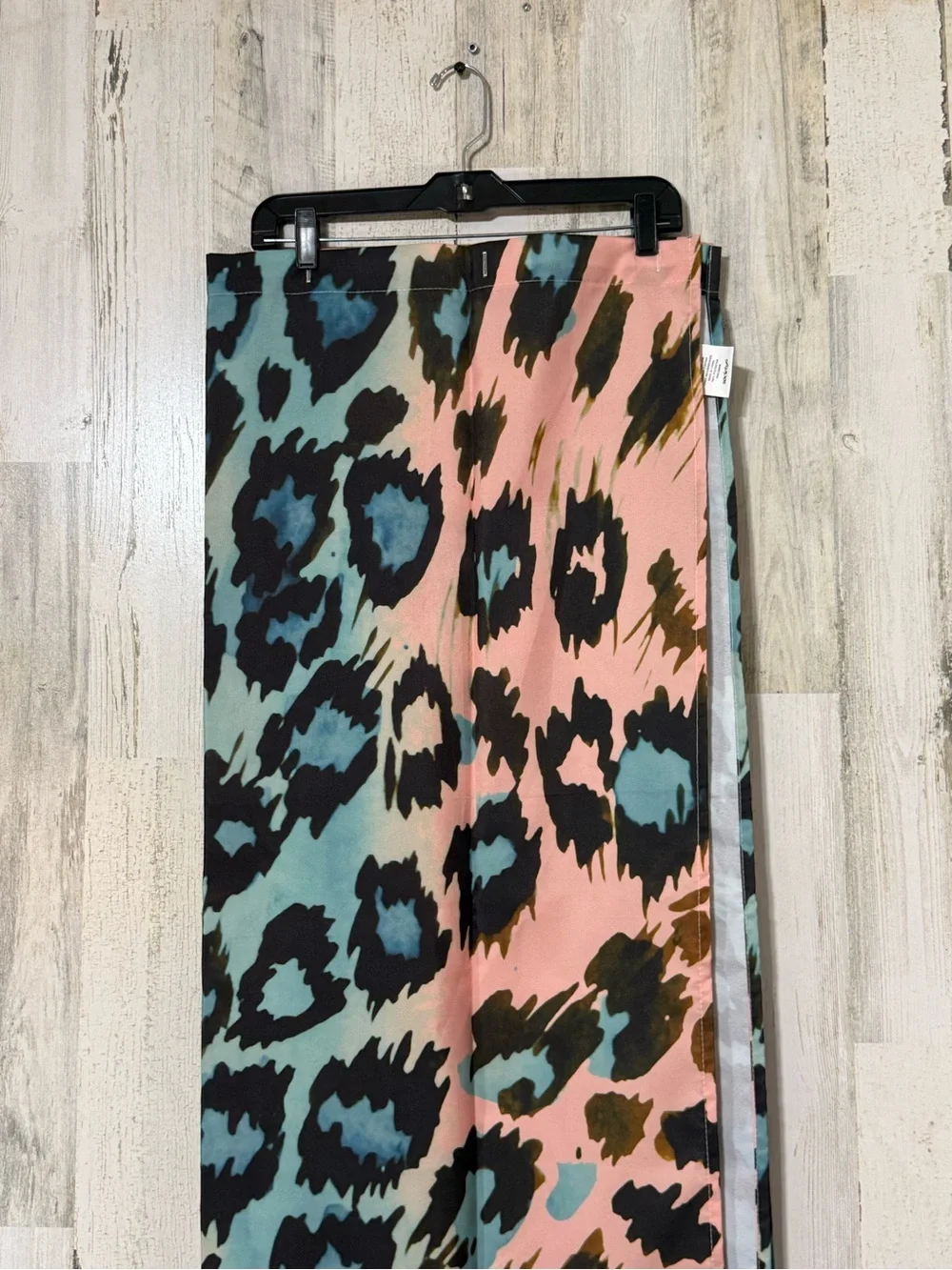 Society6 Aqua, Pink & Black Leopard Shower Curtain